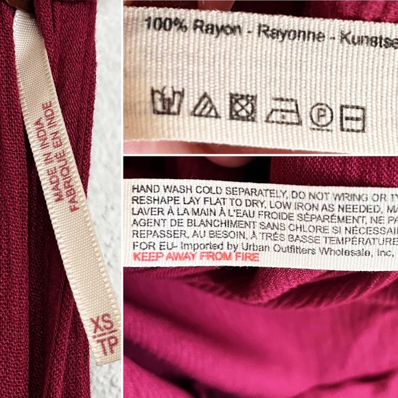 Free People Tiered Summer Wrap Around Ruffle Maxi Dress Red Berry Size XS - Picture 7 of 9